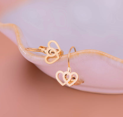 ARETES CORAZONES DOBLES