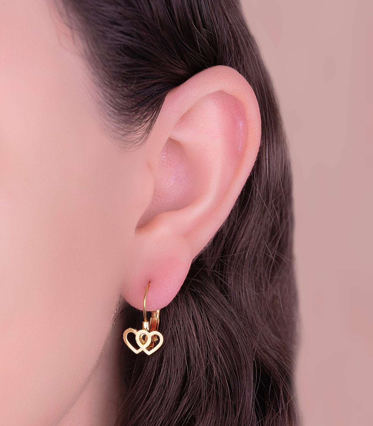 ARETES CORAZONES DOBLES