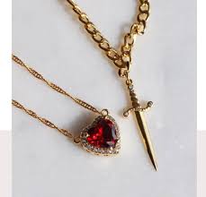 COLLAR ESPADA CORAZON PAREJA